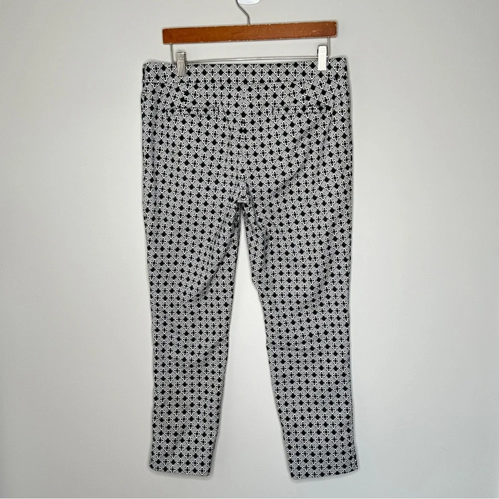 Tory Burch Heidi Jacquard Crop Pants Side Zip Workwear Office Business Size 10 - Picture 12 of 12